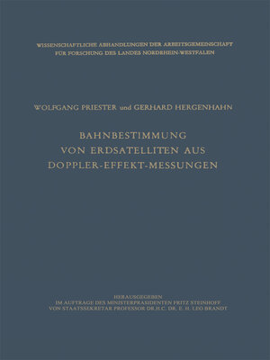 cover image of Bahnbestimmung von Erdsatelliten aus Doppler-Effekt-Messungen